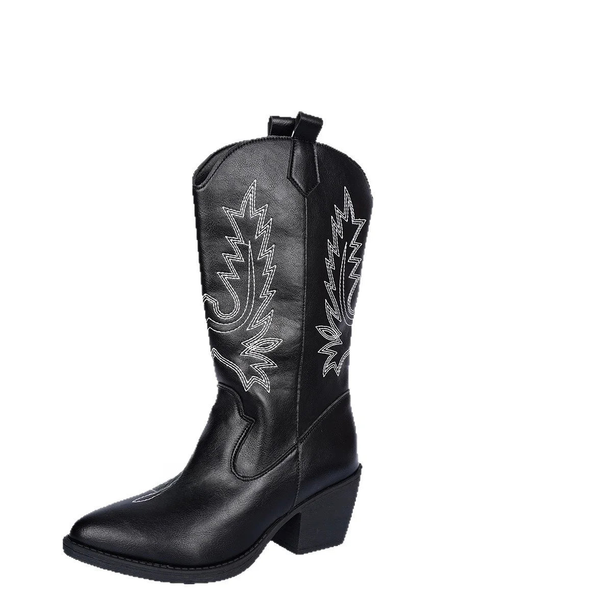 Pointed Toe Mid Heel Boots
