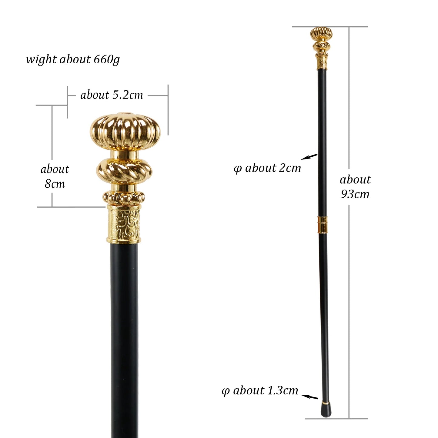 Carved Metal Fashion Stick