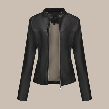Women's Fitted Slim PU Jacket