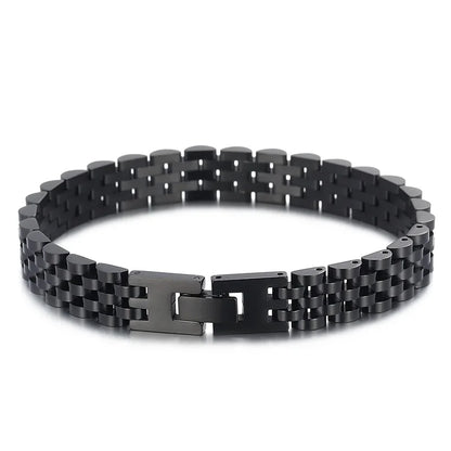 10mm Watchband-Style Stainless Steel Bracelet