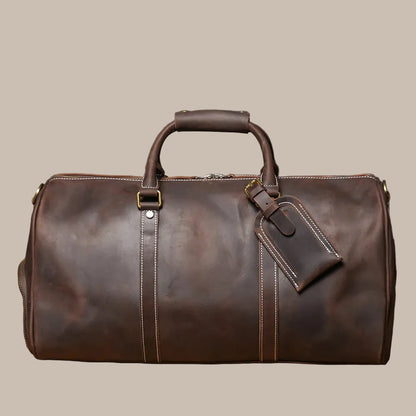 Men's Vintage Crazy Horse Leather Duffle