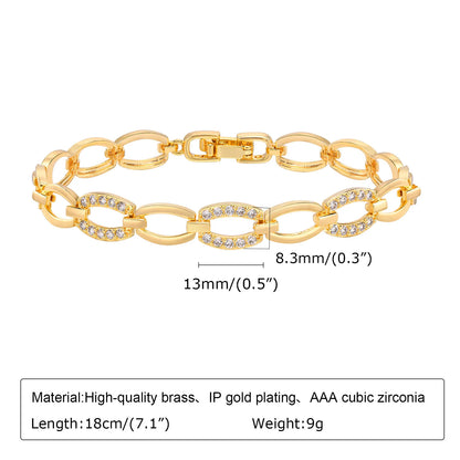 CZ Charm Cuban Chain Bracelet