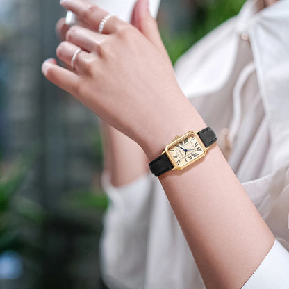 Square Leather Strap Watch