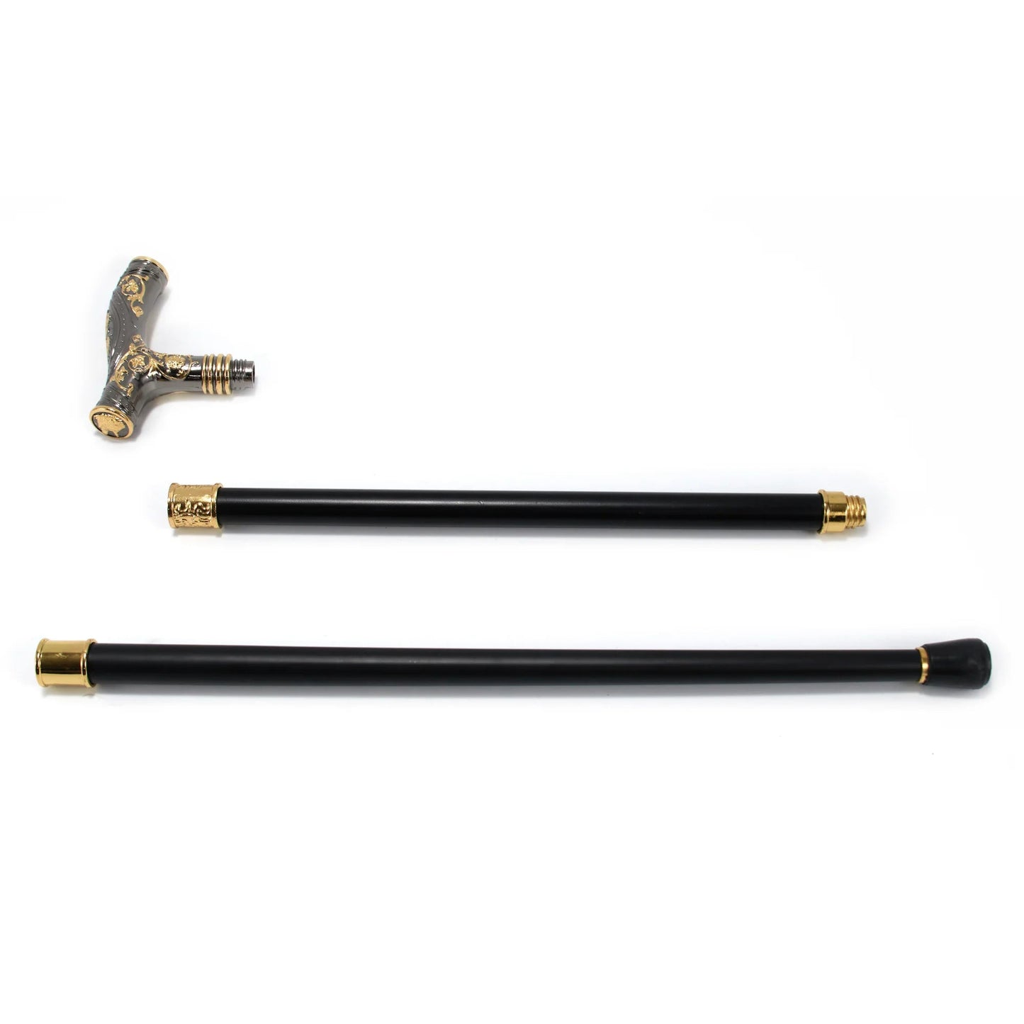 Black Gold Bear Carved Walking Cane