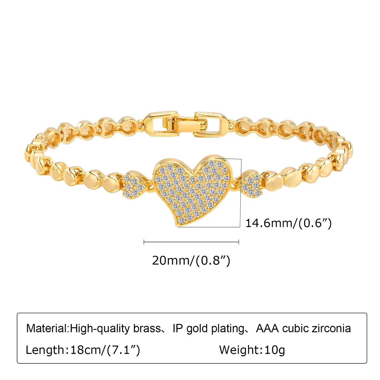 CZ Charm Cuban Chain Bracelet