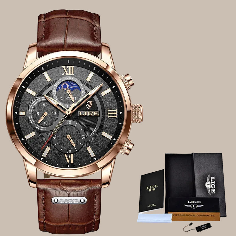 Men's Luxury Leather Quartz Watch