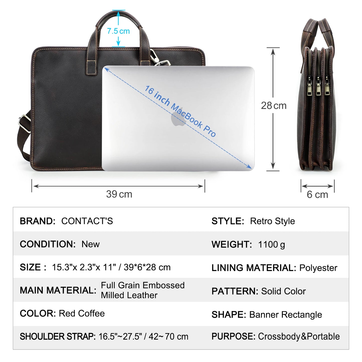 Men’s Leather Business Tote