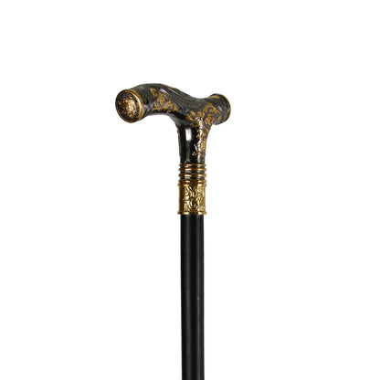 Black Gold Bear Carved Walking Cane