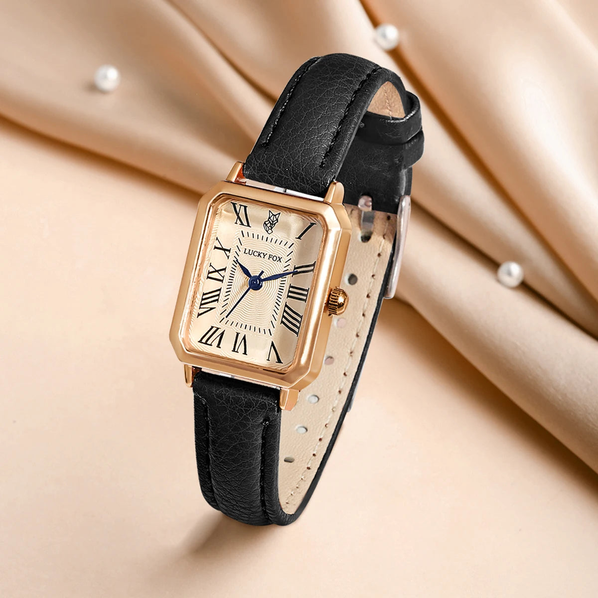 Square Leather Strap Watch