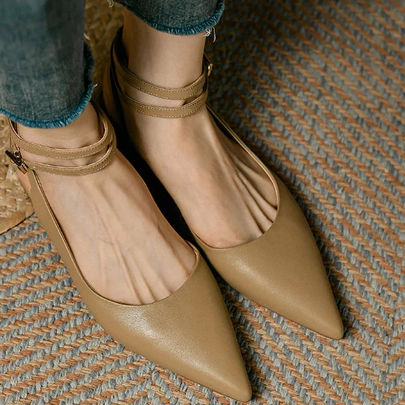 Apricot Beige Flat Shoes
