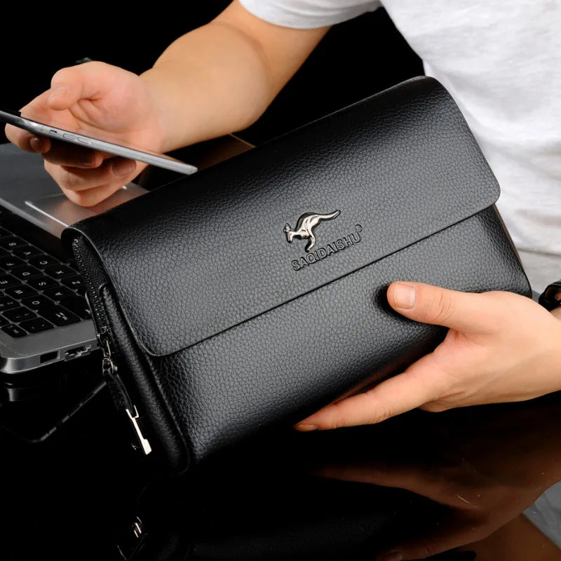 Buckle Zipper Clutch Bag