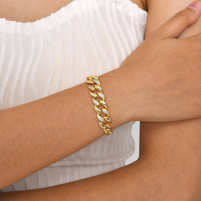 CZ Love Charm Chain Bracelet