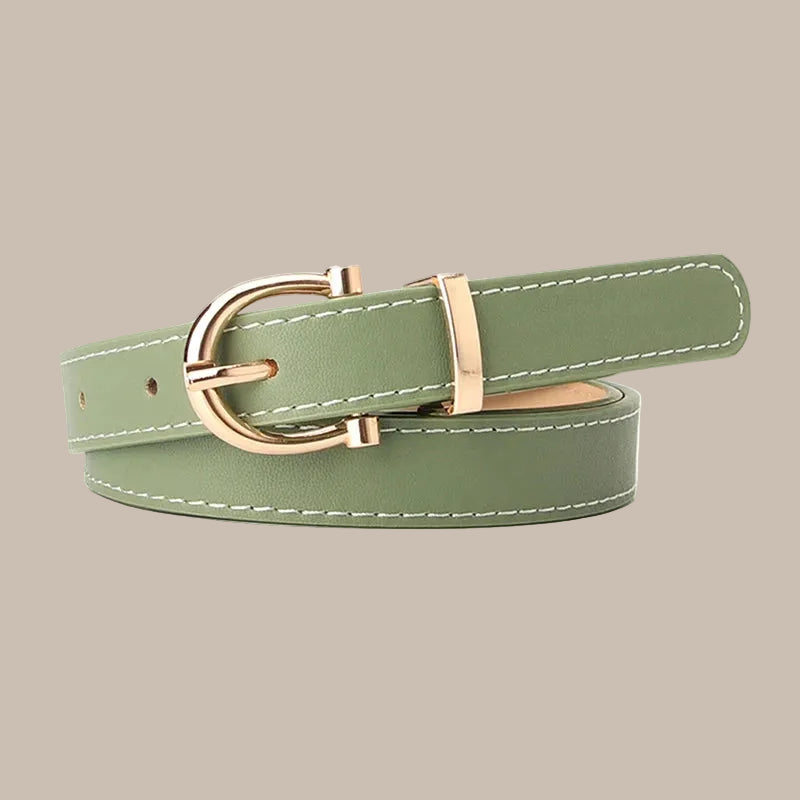 Women's Retro Oval Buckle Belt