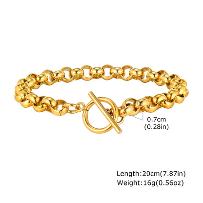 Gold-Tone Toggle Clasp Chain Bracelet