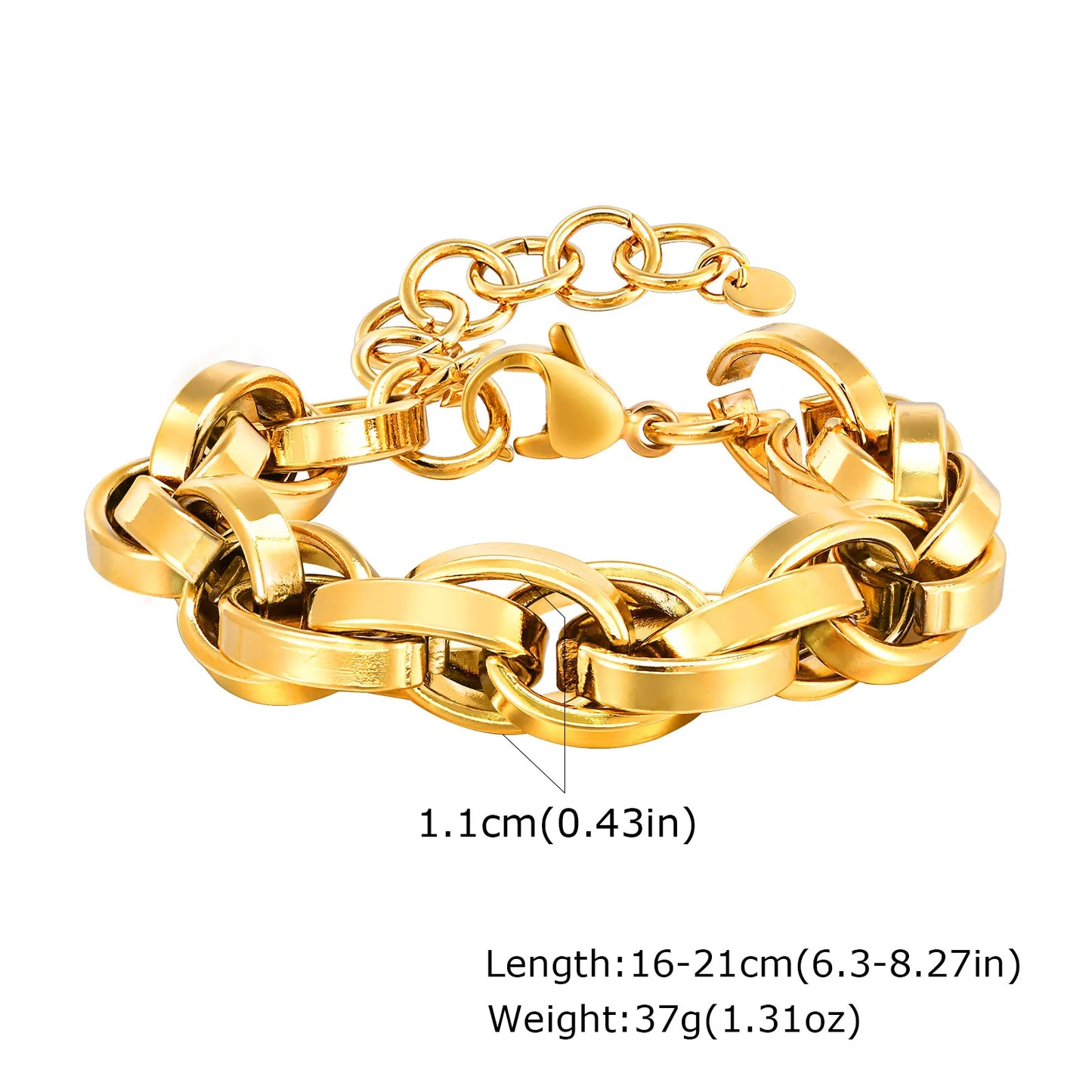 Gold-Tone Toggle Clasp Chain Bracelet