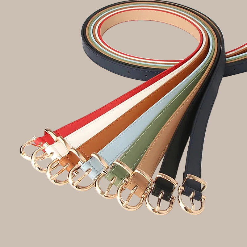Women's Retro Oval Buckle Belt