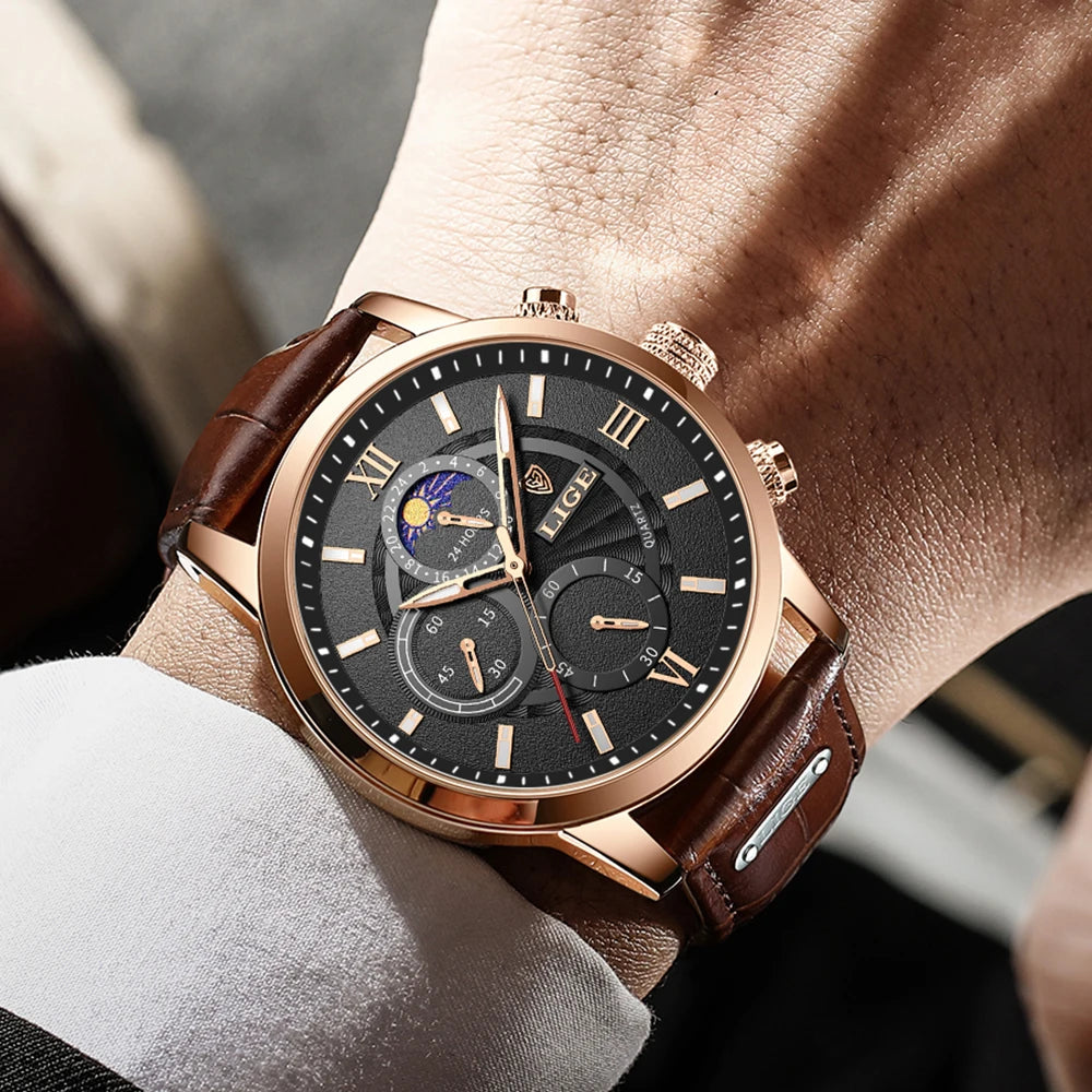 Men's Luxury Leather Quartz Watch