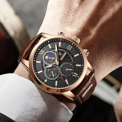 Men's Luxury Leather Quartz Watch