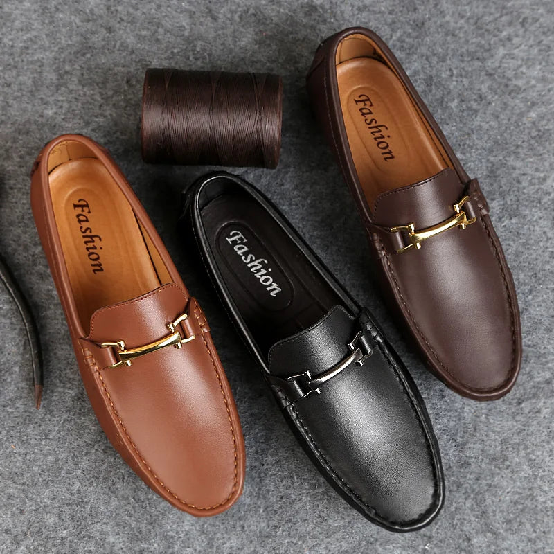Business Leather Flats for Men