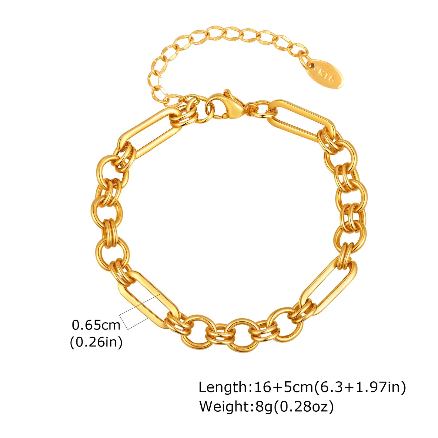 Gold-Tone Toggle Clasp Chain Bracelet