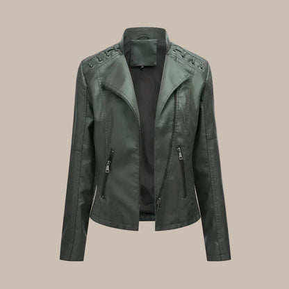Women's Colorful Faux Leather Moto Jacket