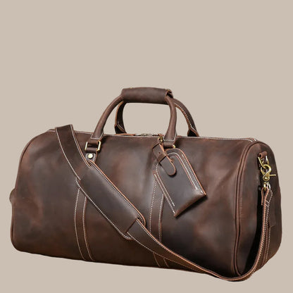 Men's Vintage Crazy Horse Leather Duffle