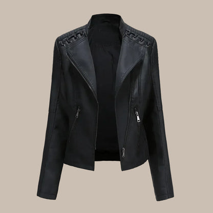 Women's Colorful Faux Leather Moto Jacket