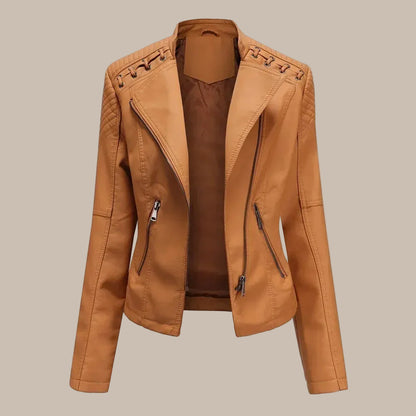 Women's Colorful Faux Leather Moto Jacket