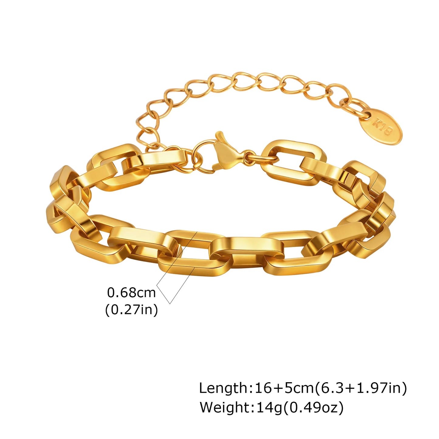 Gold-Tone Toggle Clasp Chain Bracelet