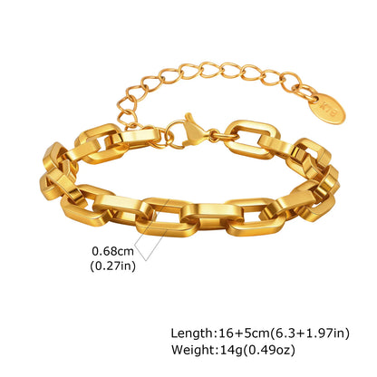Gold-Tone Toggle Clasp Chain Bracelet