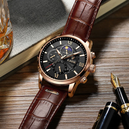 Men's Luxury Leather Quartz Watch