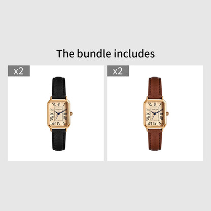 Square Leather Strap Watch