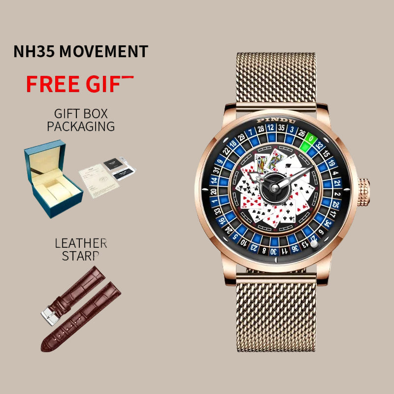 Men’s Luxury Poker Dial Watch