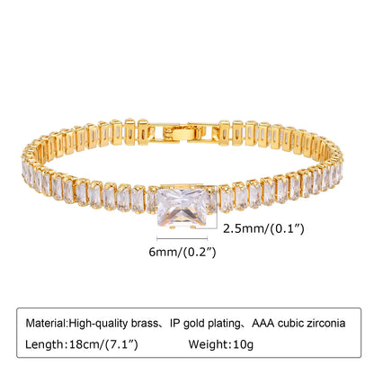 CZ Charm Cuban Chain Bracelet