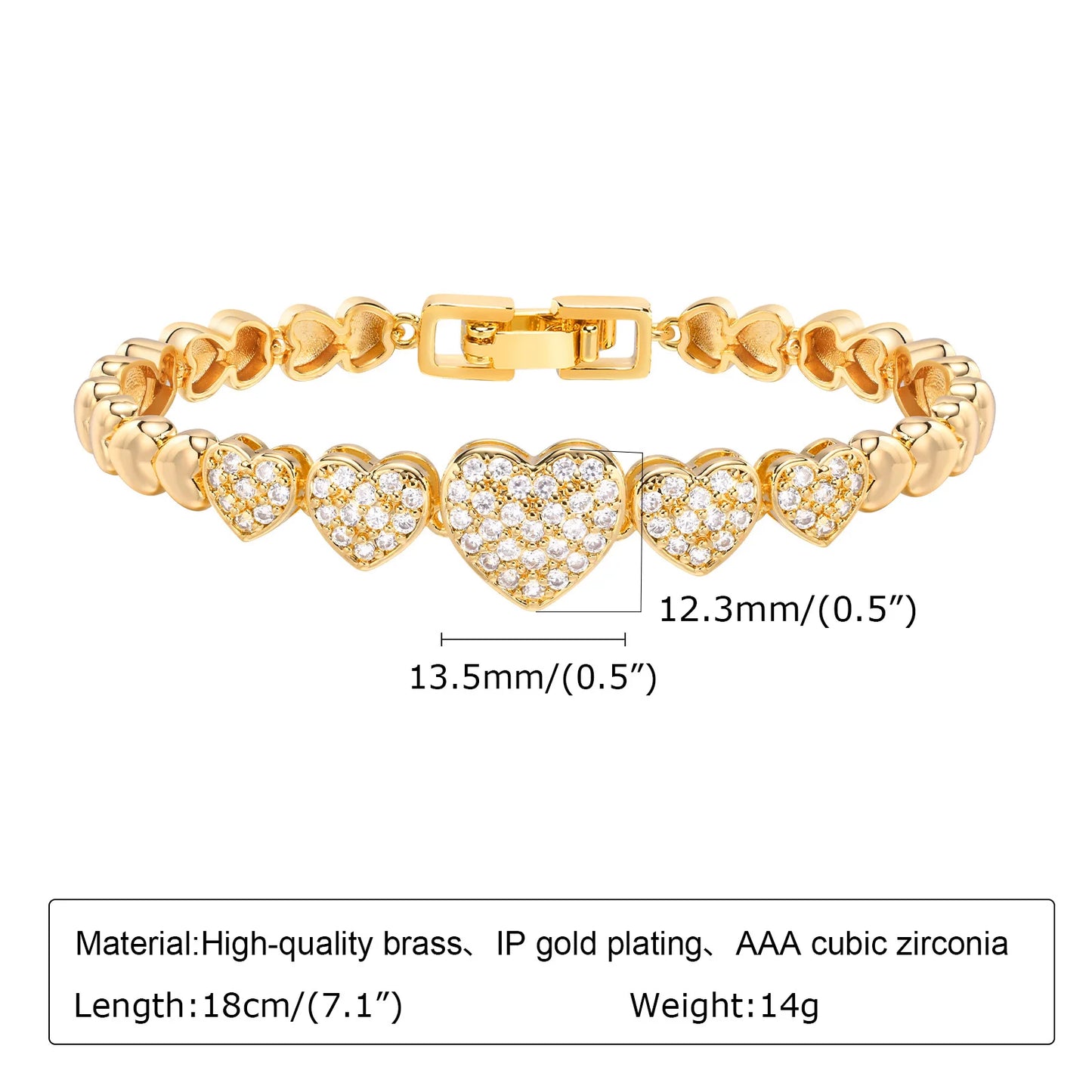 CZ Charm Cuban Chain Bracelet
