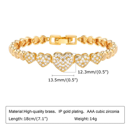 CZ Charm Cuban Chain Bracelet