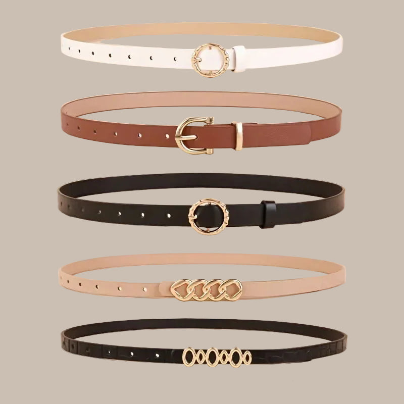 5pcs Women Skinny Belt Set