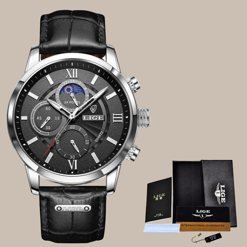 Men's Luxury Leather Quartz Watch