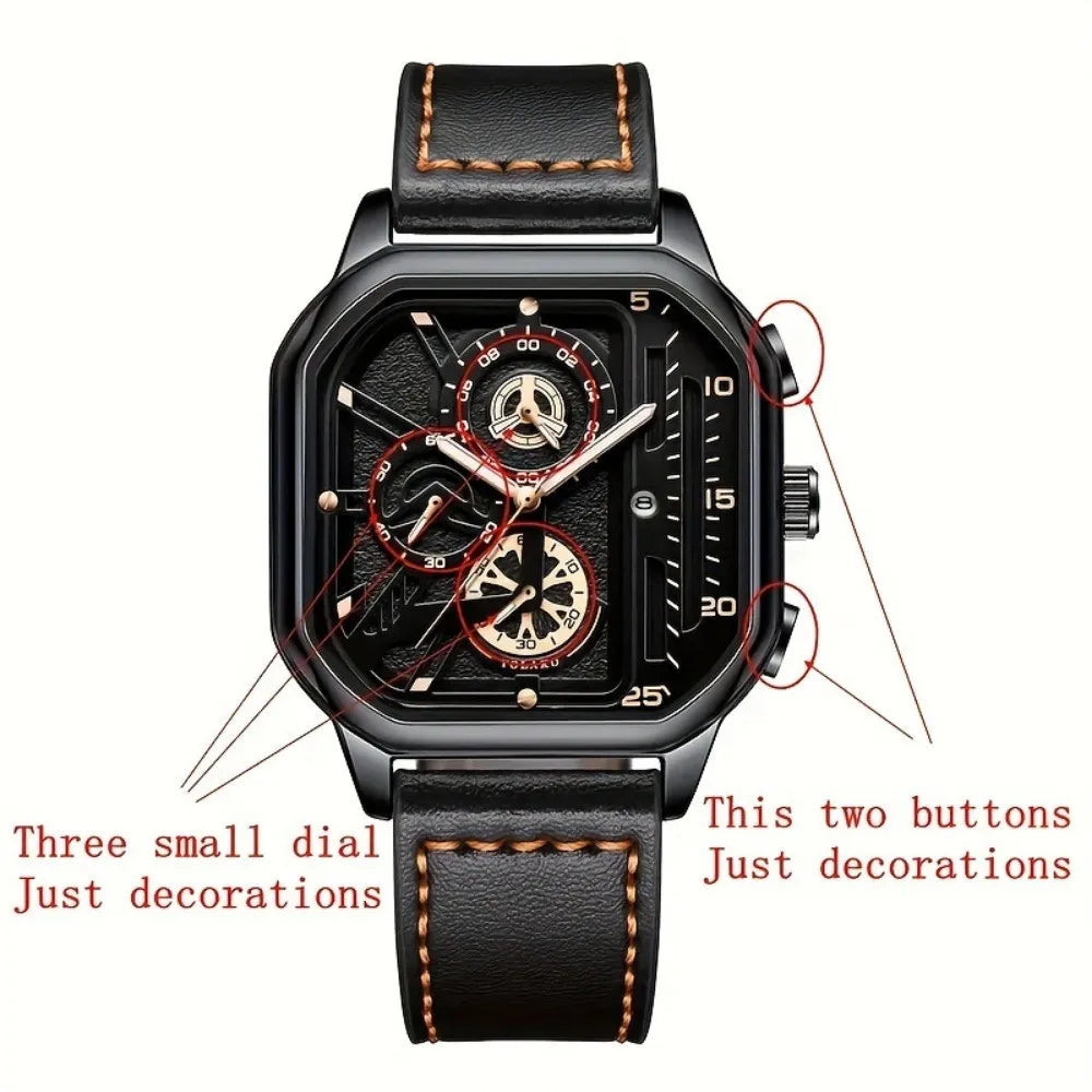 Men's Square Luxury Watch
