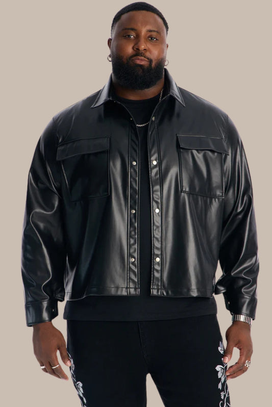 Luxury Living Faux Leather Overshirt